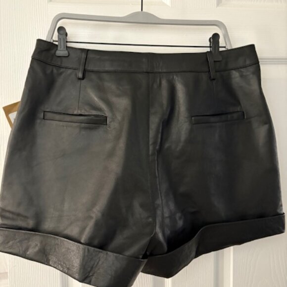 Black Leather shorts Women size XXL (100% Leather) - Picture 2 of 3